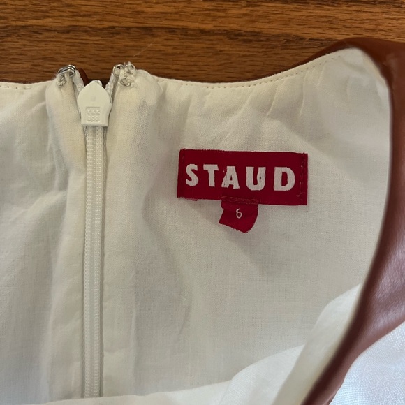 STAUD White Linen Perla Cutout Mini Dress 6 - Picture 5 of 6